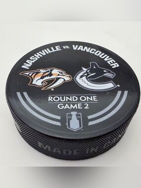 2024 Playoffs Round Nashville Predators Vs Vancouver Canucks Warm-Up Puck